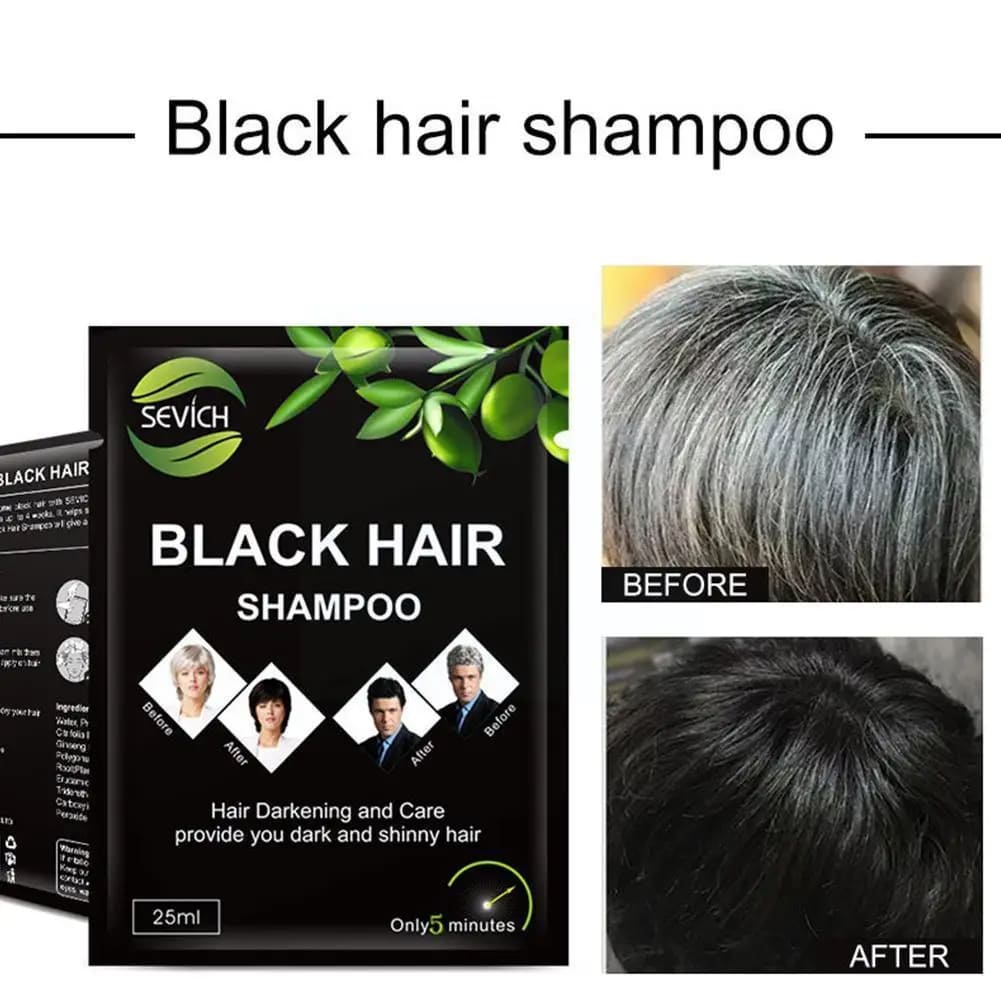 Shampoo Pinta Canas Negro BLACK HAIR™ Caja /10 Sobres