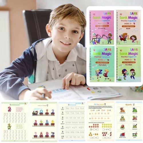 Set Cuaderno Mágico ( 4 cuadernos + Lapicero Mágico )