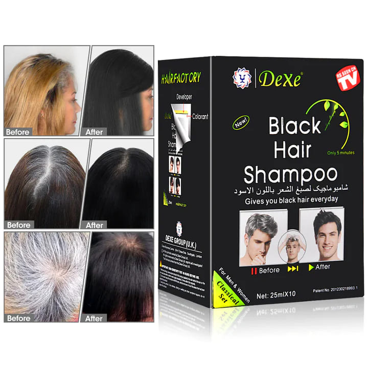 Shampoo Pinta Canas Negro BLACK HAIR™ Caja /10 Sobres